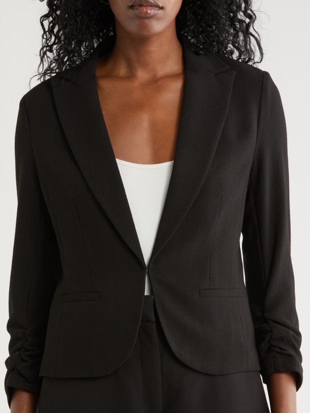 AMANDA + CHELSEA Scrunch Sleeve Blazer, Size 6